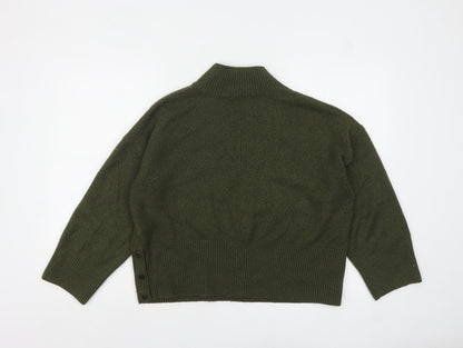 Tu Women Green Mock Neck Knit Pullover Jumper Size L