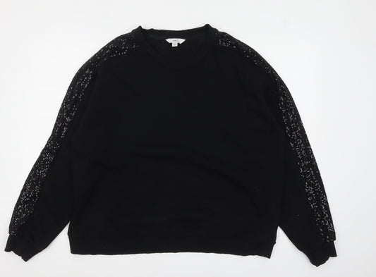 Womens UK Size 20 Marks and Spencer Black Pullover Sweatshirt