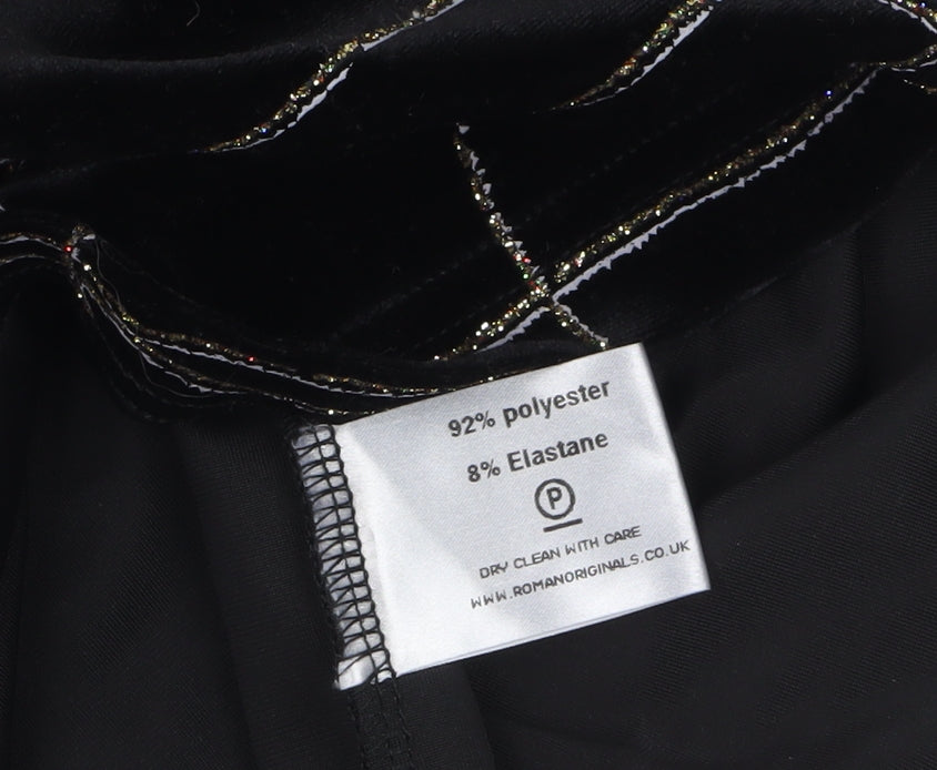 Womens UK Size L Roman Originals Black Basic T-Shirt