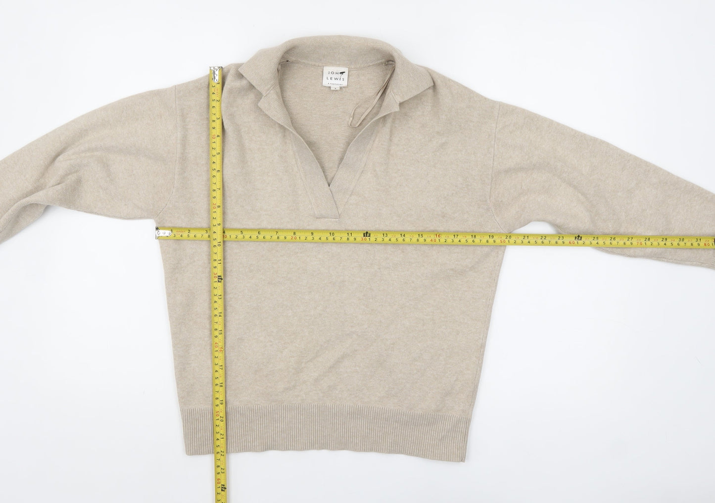 Womens UK Size 8 John Lewis Beige Pullover Jumper