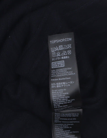 Topshop Women’s Black Knit Bodycon Midi Dress Size 8