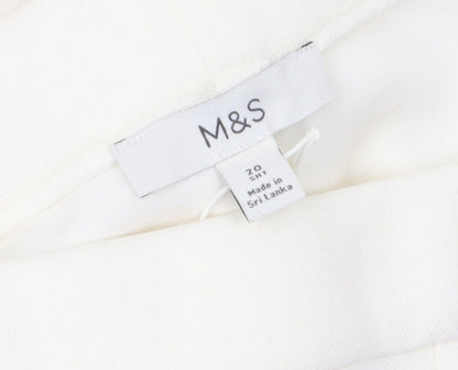 Womens UK Size 20 Short Marks and Spencer Regular Fit Casual Workwear Ivory Trou