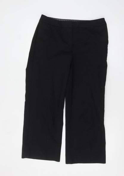 Womens UK Size 12 Boden Regular Fit Dress Pants Black Trousers
