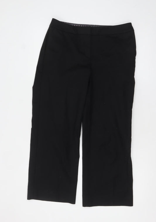 Womens UK Size 12 Boden Regular Fit Dress Pants Black Trousers