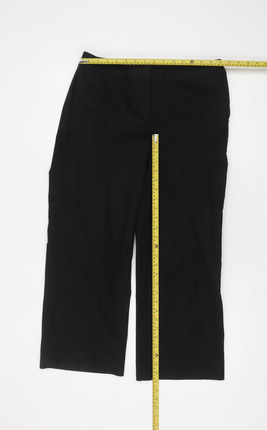 Womens UK Size 12 Boden Regular Fit Dress Pants Black Trousers