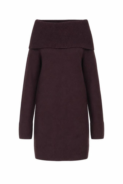 H&M Women’s Plum Cowl Neck Long Sleeve Tunic Jumper Size S Acrylic Knit