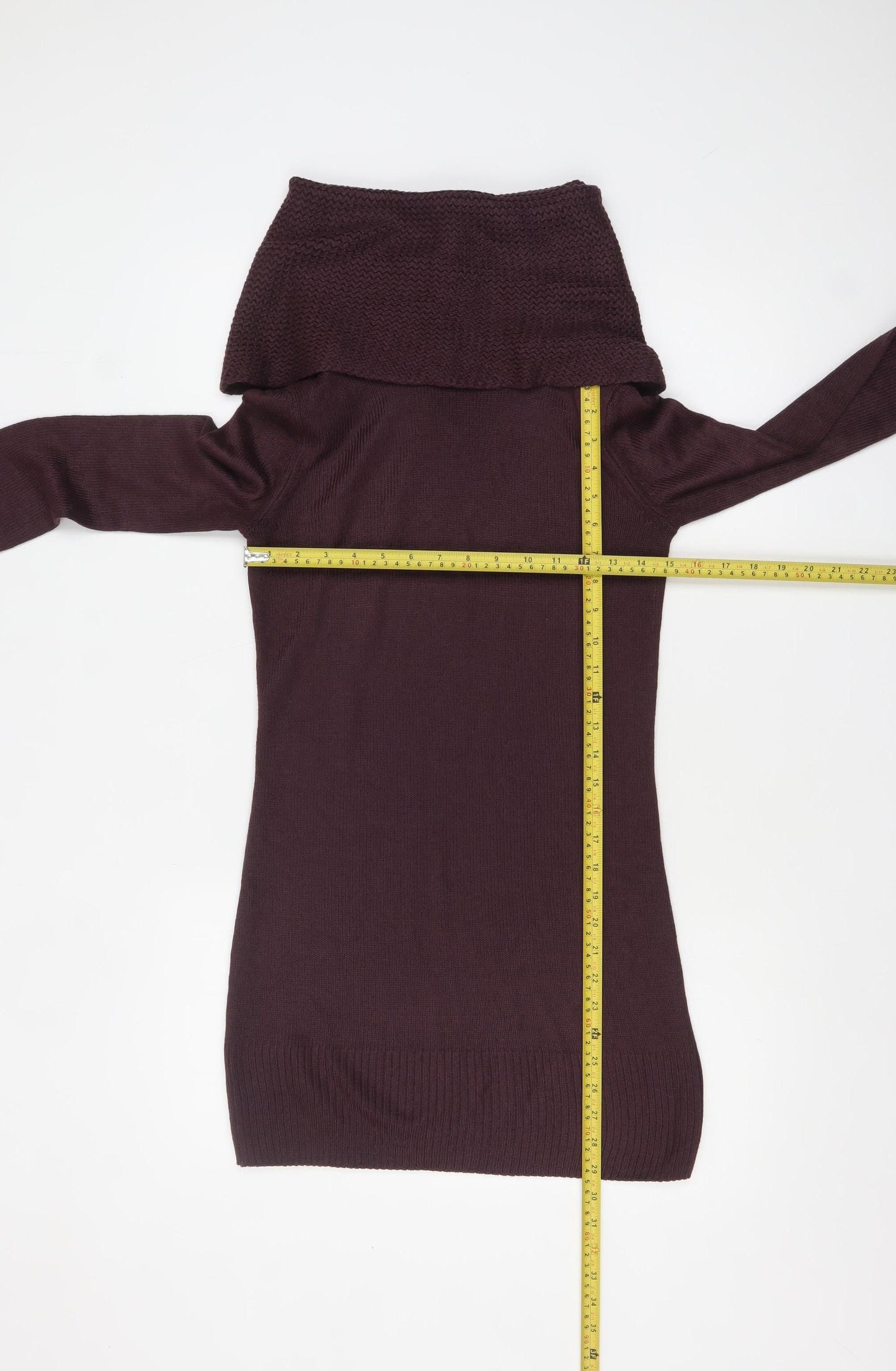 H&M Women’s Plum Cowl Neck Long Sleeve Tunic Jumper Size S Acrylic Knit