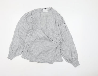 Womens UK Size 10 ASOS DESIGN Grey Wrap Jumper