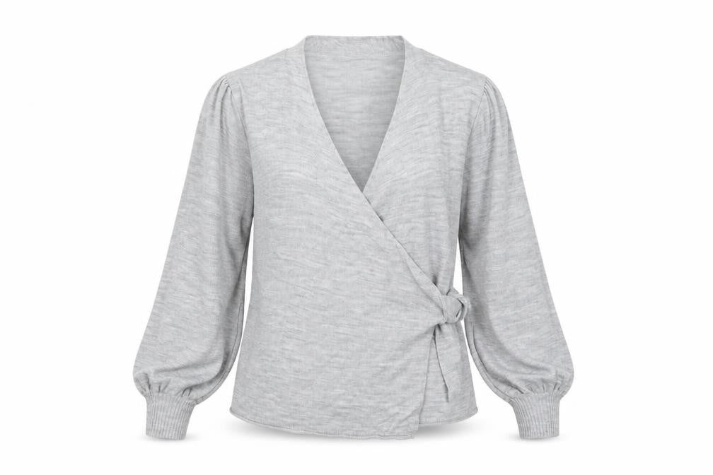 Womens UK Size 10 ASOS DESIGN Grey Wrap Jumper