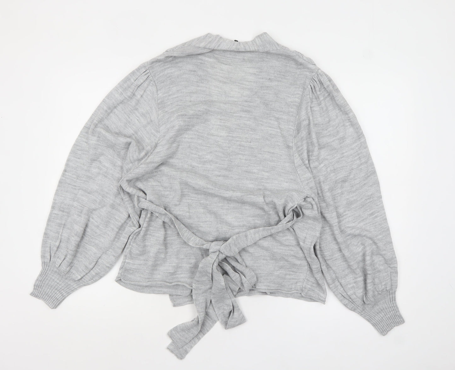 Womens UK Size 10 ASOS DESIGN Grey Wrap Jumper