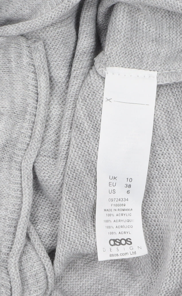 Womens UK Size 10 ASOS DESIGN Grey Wrap Jumper