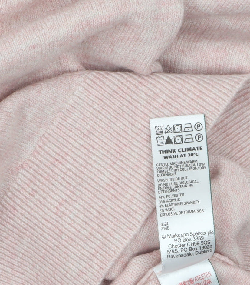Womens UK Size M Marks and Spencer Pink Pullover Jumper