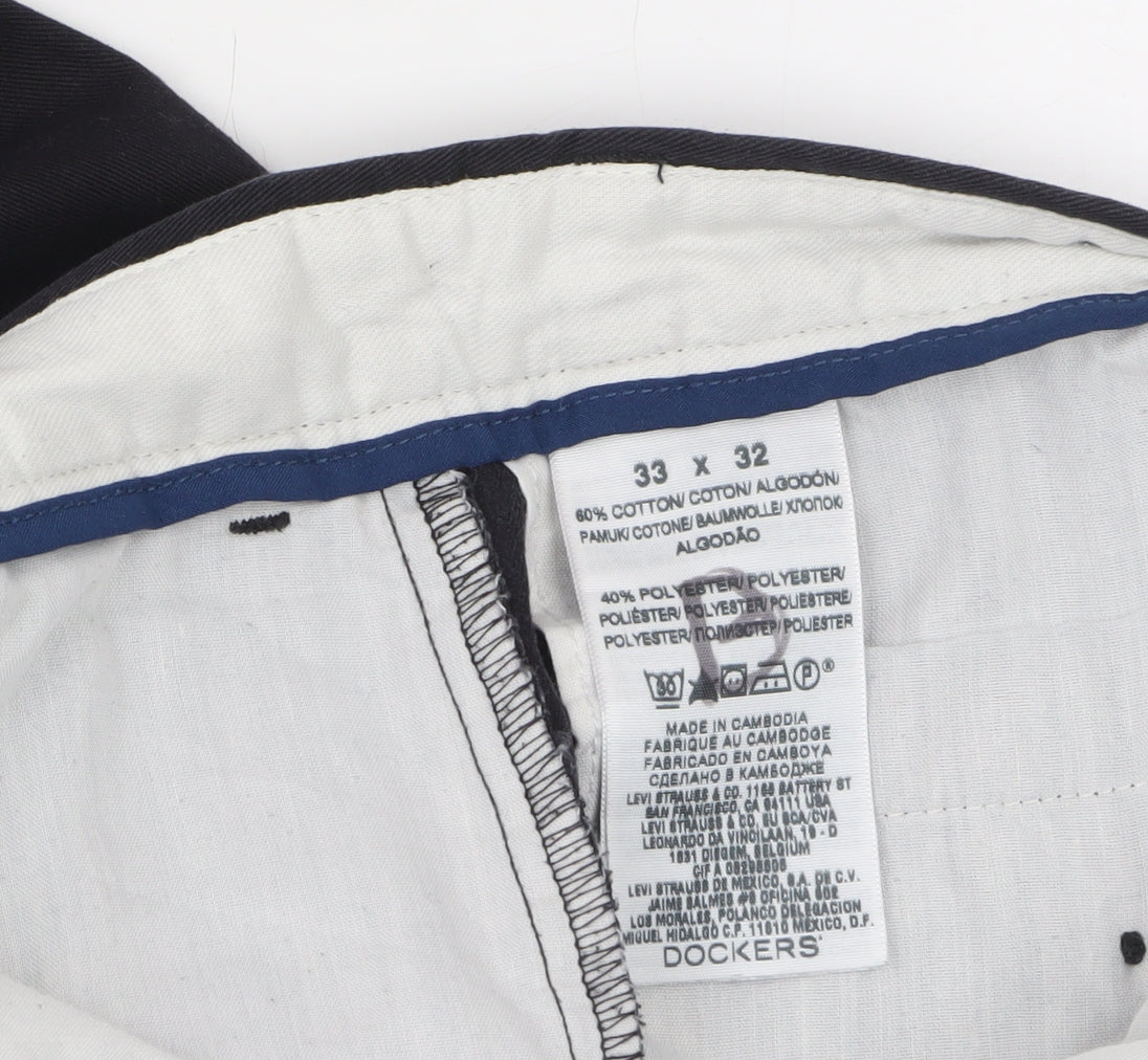 Mens UK Size M DOCKERS Slim Fit Chino Black Trousers