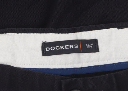 Mens UK Size M DOCKERS Slim Fit Chino Black Trousers