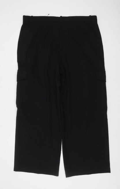 Marks and Spencer Women Black Cargo Trousers Size 20 Regular