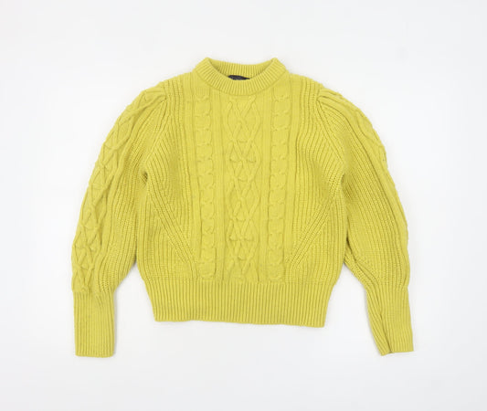Womens UK Size 14 Marks and Spencer Yellow Pullover Jumper