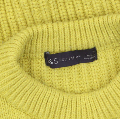Womens UK Size 14 Marks and Spencer Yellow Pullover Jumper