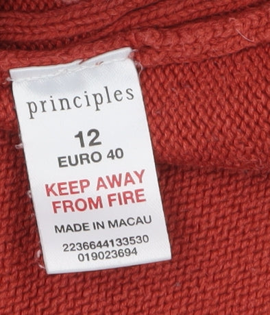 Womens UK Size 12 Principles Red Pullover Jumper