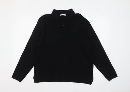 Womens UK Size 12 Zara Black Henley Jumper