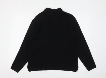 Womens UK Size 12 Zara Black Henley Jumper
