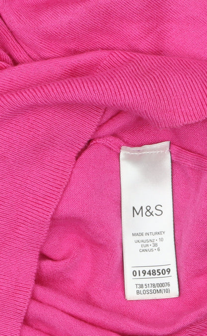 Womens UK Size 10 Marks and Spencer Pink Pullover Jumper