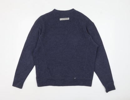 Mens UK Size M Calvin Klein Jeans Blue Pullover Jumper