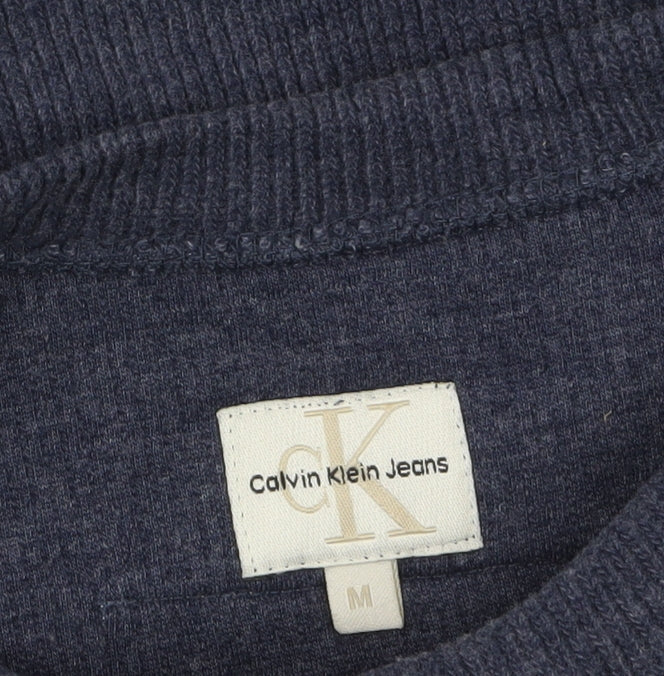 Mens UK Size M Calvin Klein Jeans Blue Pullover Jumper