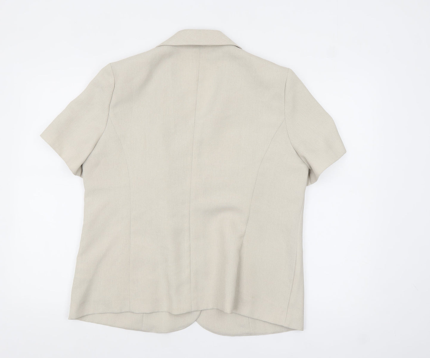 Eastex Women Beige Short Sleeve Blazer UK 16 Classic Business Jacket