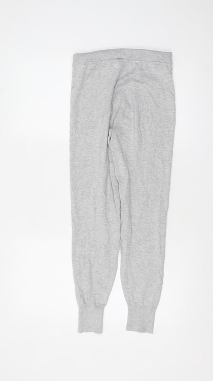 Oasis Women Grey XS Knit Jogger Trousers with Drawstring Waist