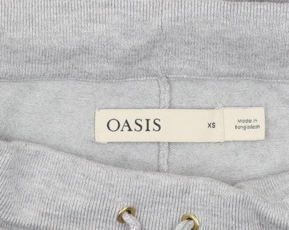 Oasis Women Grey XS Knit Jogger Trousers with Drawstring Waist