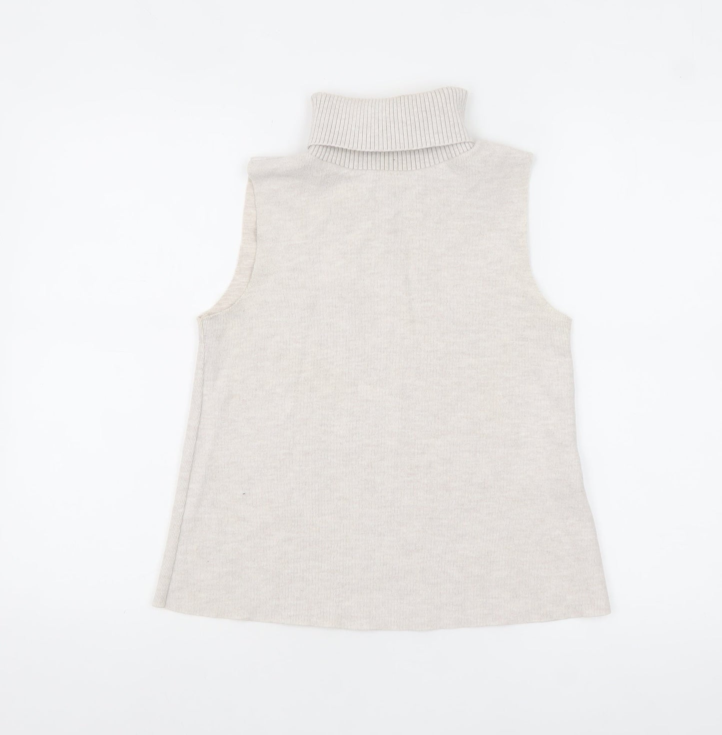 Womens UK Size S Zara Beige Basic Tank