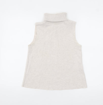 Womens UK Size S Zara Beige Basic Tank