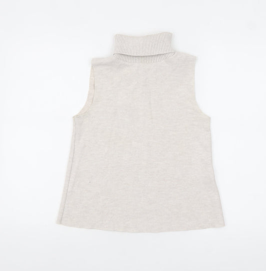Womens UK Size S Zara Beige Basic Tank
