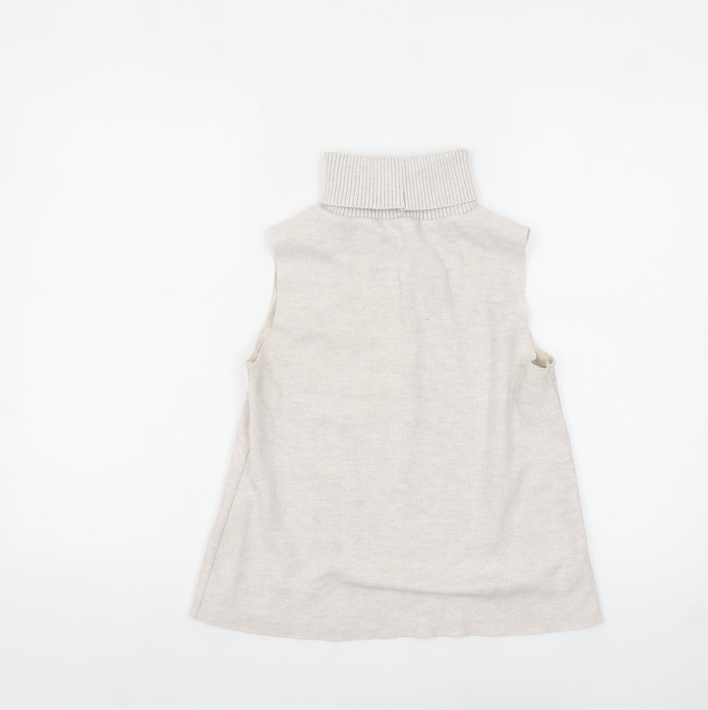 Womens UK Size S Zara Beige Basic Tank