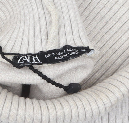 Womens UK Size S Zara Beige Basic Tank