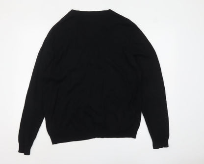 Mens UK Size L Marks and Spencer Black Cardigan Jumper