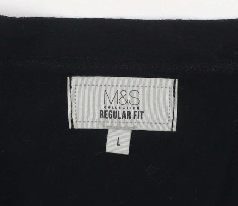 Mens UK Size L Marks and Spencer Black Cardigan Jumper