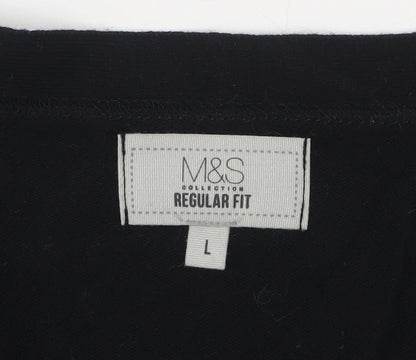 Mens UK Size L Marks and Spencer Black Cardigan Jumper