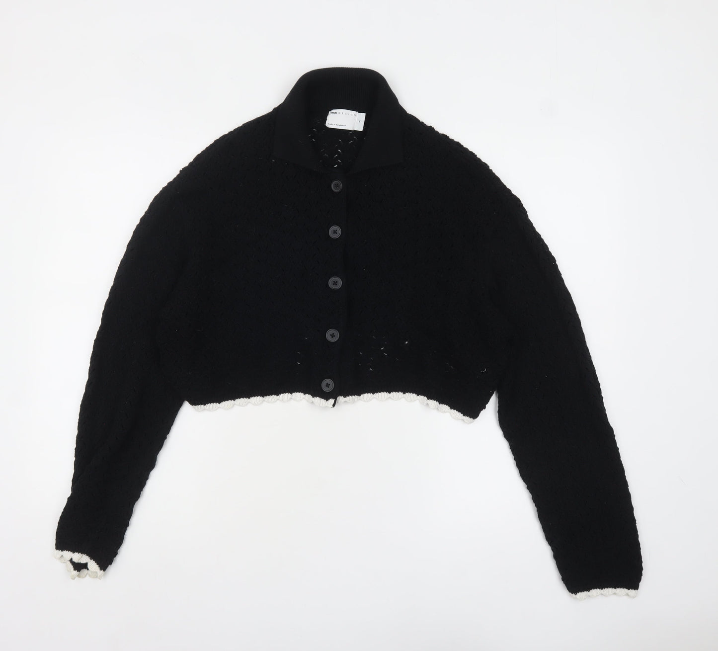 Womens UK Size M ASOS DESIGN Black Cardigan Jumper
