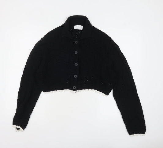 Womens UK Size M ASOS DESIGN Black Cardigan Jumper