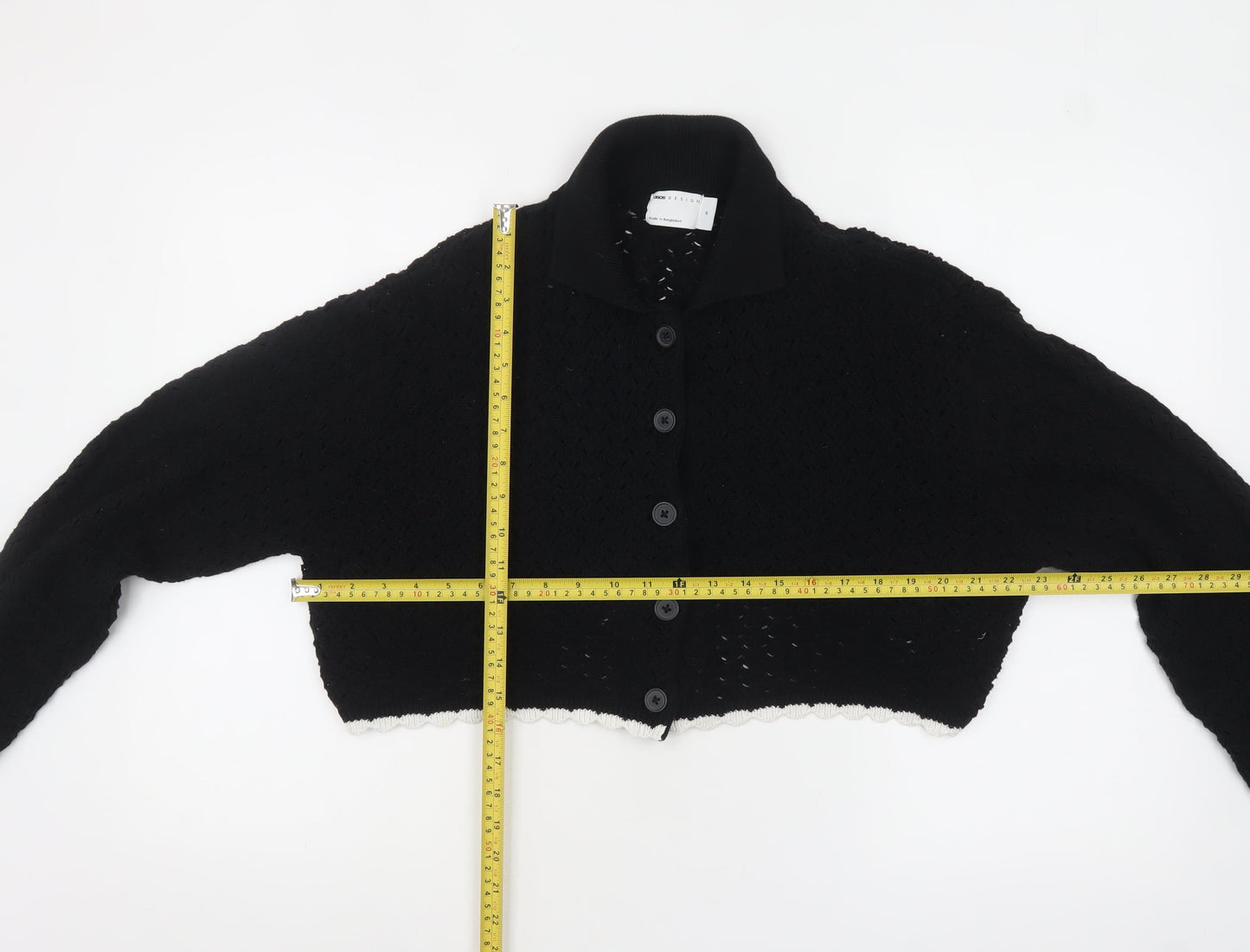 Womens UK Size M ASOS DESIGN Black Cardigan Jumper