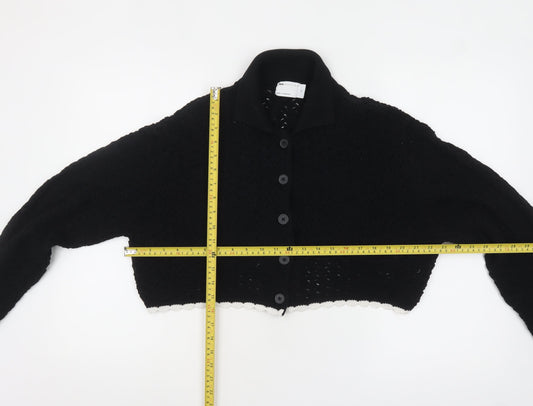 Womens UK Size M ASOS DESIGN Black Cardigan Jumper