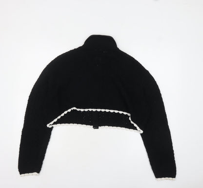 Womens UK Size M ASOS DESIGN Black Cardigan Jumper
