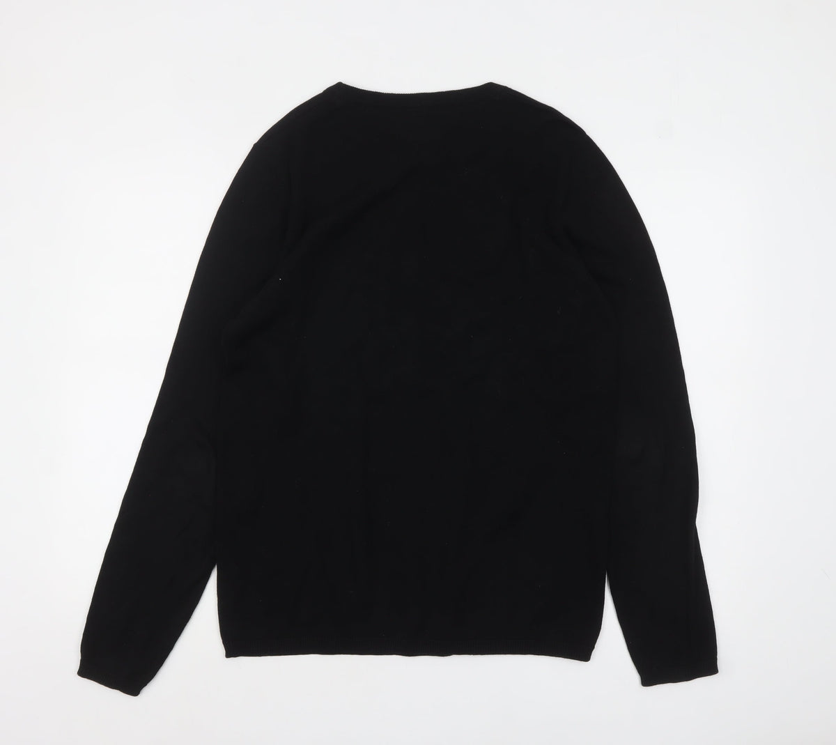 Mens UK Size L Pull&Bear Black Pullover Jumper