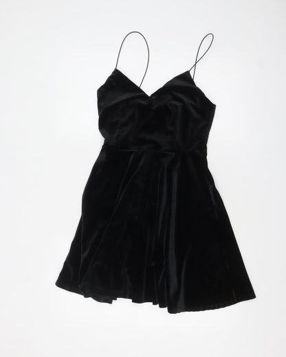 New Look Women's Black Velvet Slip Dress Size 12 Partywear
