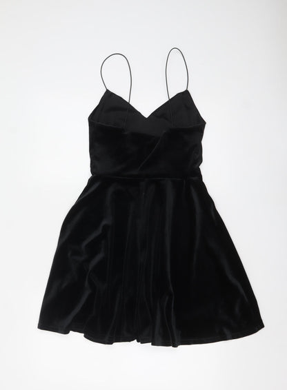 New Look Women's Black Velvet Slip Dress Size 12 Partywear