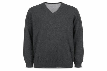 Marks & Spencer Men's Grey XL V-Neck Cotton Jumper Regular Fit