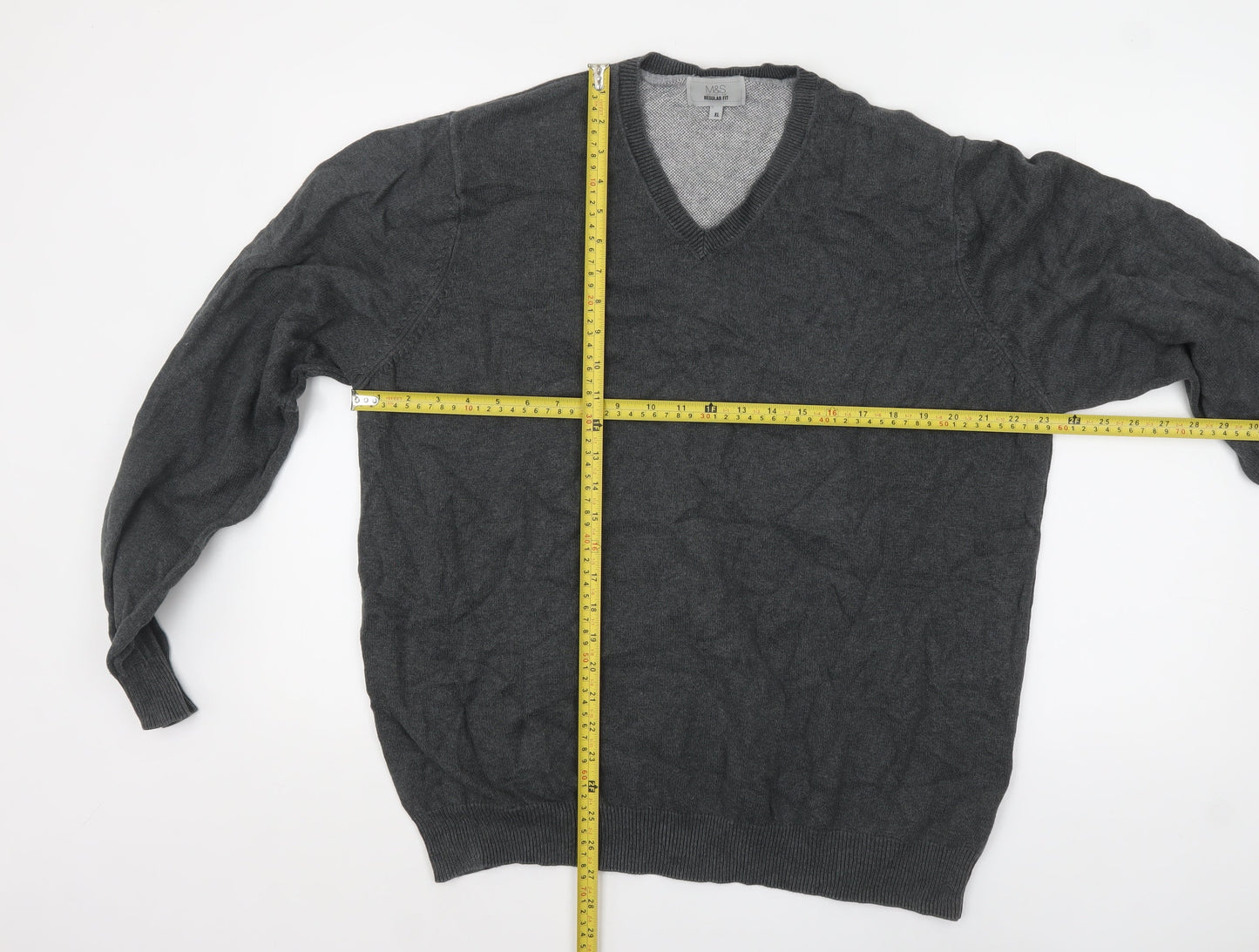 Mens UK Size XL Marks and Spencer Grey Pullover Jumper