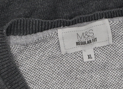 Mens UK Size XL Marks and Spencer Grey Pullover Jumper