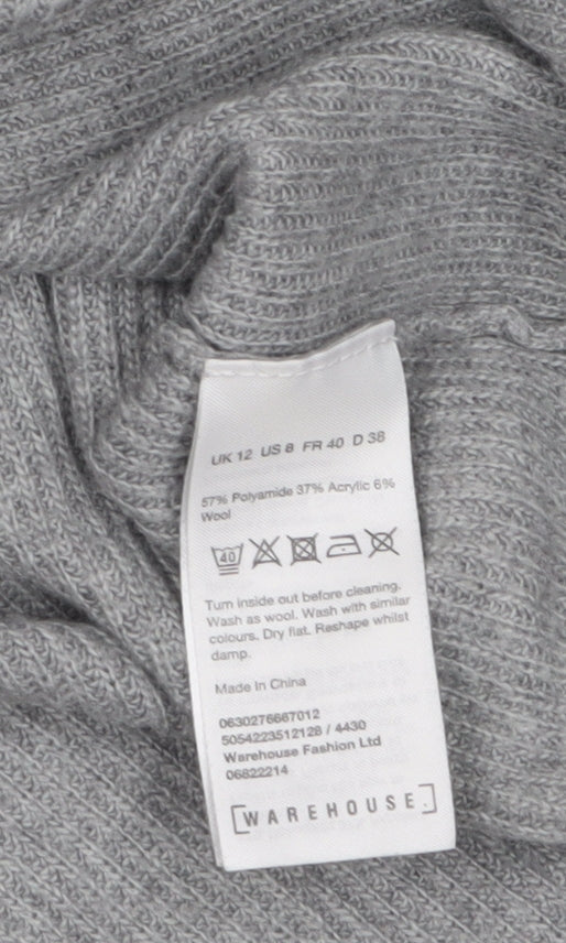Womens UK Size 12 Warehouse Grey Pullover Jumper